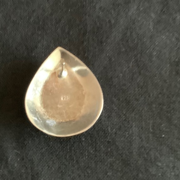 Sterling Teardrop stud earrings with black onyx stones - Picture 2 of 2